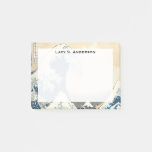 Monogramm Katsushika Hokusai, große Welle Kanagawa Post-it Klebezettel