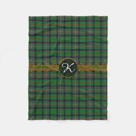 Monogramm-KennedyTartan Fleecedecke (Vorderseite)