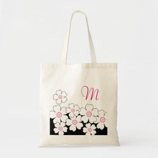 Monogramm-Kirschblüten-Brautjungfern-Taschen Tragetasche