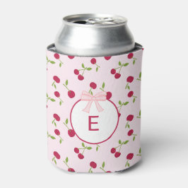 Monogramm Kirsche Coquette Rosa Benutzerdefiniert  Dosenkühler