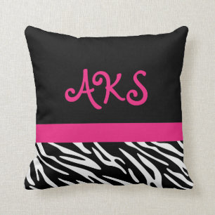 Monogramm-Kissen aus Zebra-Streifen Kissen