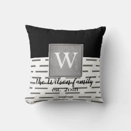Monogramm Kissen grau und weiß
