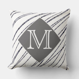 Monogramm Kissen Schwarz-Weiß moderne Kunst Design