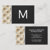 Monogramm | Kissenmaterial | Schwarzleder Visitenkarte (Vorne/Hinten)