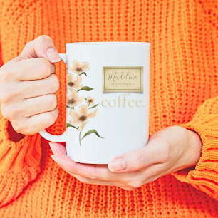 Monogramm-Klassiker Elegantes Vintage-Blumen-Kaffe Kaffeetasse