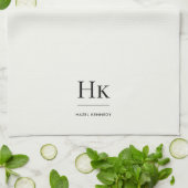 Monogramm klassisch elegant einfach minimalistisch geschirrtuch (Gefaltet)