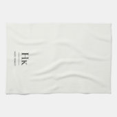 Monogramm klassisch elegant einfach minimalistisch geschirrtuch (Horizontal)