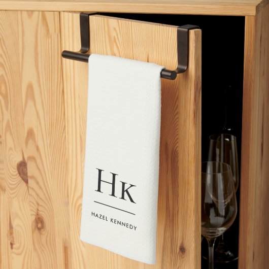 Monogramm klassisch elegant einfach minimalistisch geschirrtuch (Drittel gefaltet)