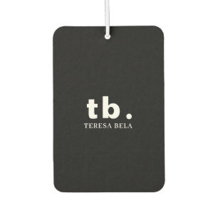 Monogramm Klassisch Elegant Minimal Schwarz und We Autolufterfrischer