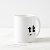 Monogramm Klassisch Elegant Minimal Schwarz und We Kaffeetasse (VorderseiteRechts)