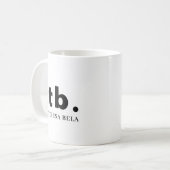 Monogramm Klassisch Elegant Minimal Schwarz und We Kaffeetasse (Vorderseite Links)