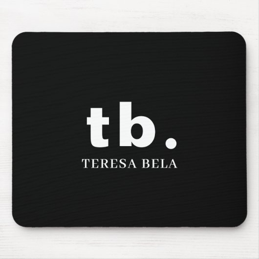 Monogramm Klassisch Elegant Minimal Schwarz & Weiß Mousepad (Vorne)