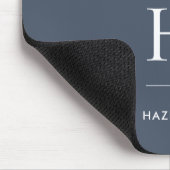 Monogramm klassisch elegant navyblau weiß Initiale Mousepad (Ecke)