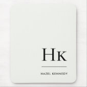 Monogramm klassisch elegante elfenbeinfarbene Init Mousepad (Vorne)