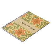 Monogramm klassisch William Morris Rustikal vintag Notizblock (Linke Seite)