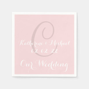 Monogramm klassische Hochzeitspapier-Servietten in Serviette