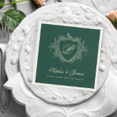 Monogramm klassisches klassisches smaragdgrünes Ho Serviette