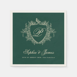 Monogramm klassisches klassisches smaragdgrünes Ho Serviette
