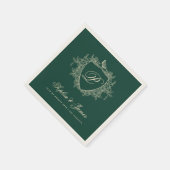 Monogramm klassisches klassisches smaragdgrünes Ho Serviette (Ecke)