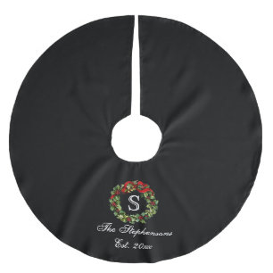 Monogramm-klassisches Polyester Weihnachtsbaumdecke