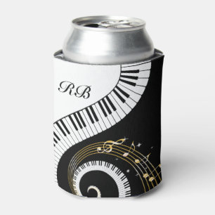Monogramm-Klavier-Schlüssel und musikalische Dosenkühler