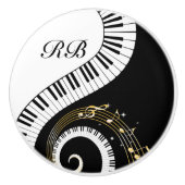 Monogramm-Klavier-Schlüssel und musikalische Keramikknauf (Vorderseite)