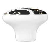 Monogramm-Klavier-Schlüssel und musikalische Keramikknauf (Seitenansicht)