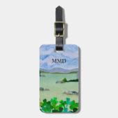 Monogramm-Kleeblatt Gepäckanhänger (Vorderseite vertikal)