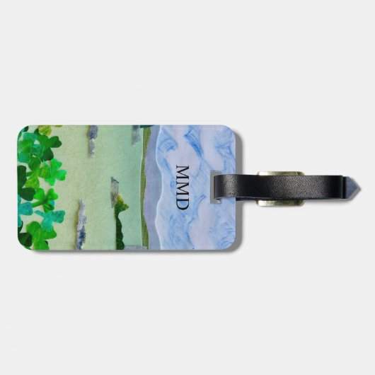 Monogramm-Kleeblatt Gepäckanhänger (Rückseite horizontal)