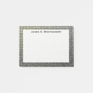 Monogramm Kleine Grunge-Attrappe-Metall-Quadrate Post-it Klebezettel
