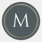 Monogramm kleine Rundschilder für den Wald Runder Aufkleber (Vorderseite)