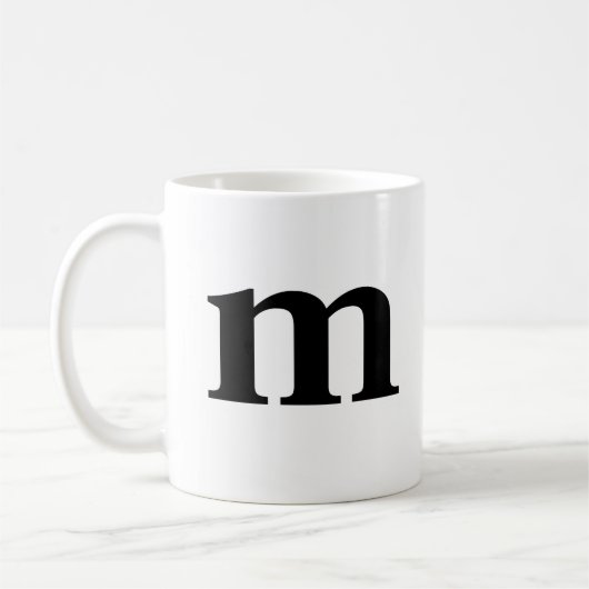 Monogramm Kleinschreibung Erstmoderne Typografie Kaffeetasse (Links)