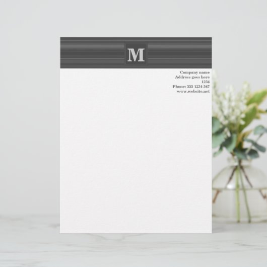 Monogramm-Kohlenstreifen Briefkopf (Stehend Vorderseite)