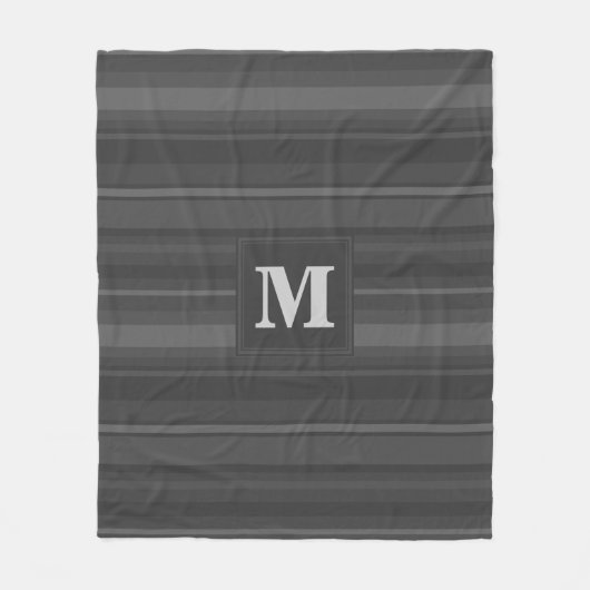Monogramm-Kohlenstreifen Fleecedecke (Vorderseite)