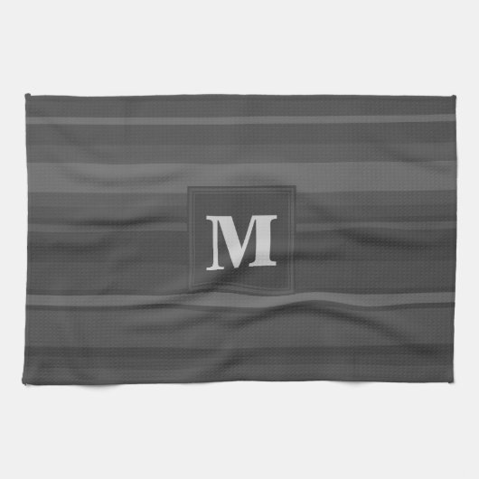 Monogramm-Kohlenstreifen Geschirrtuch (Horizontal)