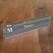 Monogramm-Kohlenstreifen Namensplakette (Seite)