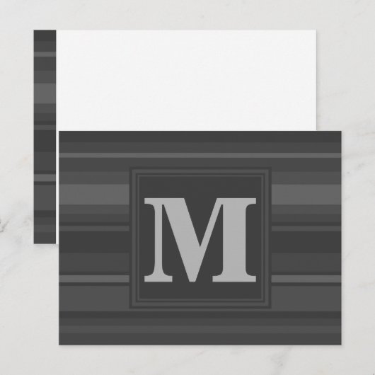 Monogramm-Kohlenstreifen Postkarte (Vorne/Hinten)