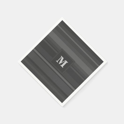 Monogramm-Kohlenstreifen Serviette (Ecke)