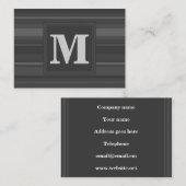 Monogramm-Kohlenstreifen Visitenkarte (Vorne/Hinten)