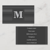 Monogramm-Kohlenstreifen Visitenkarte (Vorne/Hinten)