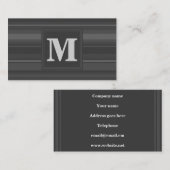 Monogramm-Kohlenstreifen Visitenkarte (Vorne/Hinten)