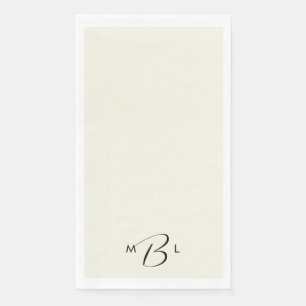 Monogramm-Kombinationsschrift Creme Hochzeitsservi Serviette