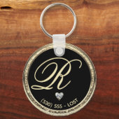 Monogramm/Kontaktinformationen für Schlüsselanhäng Schlüsselanhänger (Rückseite)