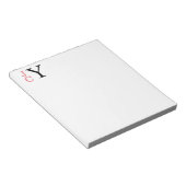 Monogramm, Koralle und Schwarz Personalisiert nich Notizblock (angewinkelt)