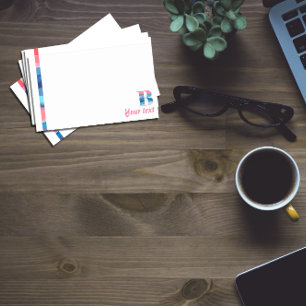 Monogramm Korallenblaue B-Notizen Post-it Klebezettel