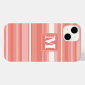 Monogramm Korallenstreifen Case-Mate iPhone Hülle (Rückseite (Horizontal))