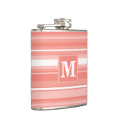 Monogramm Korallenstreifen Flachmann (Rechts)