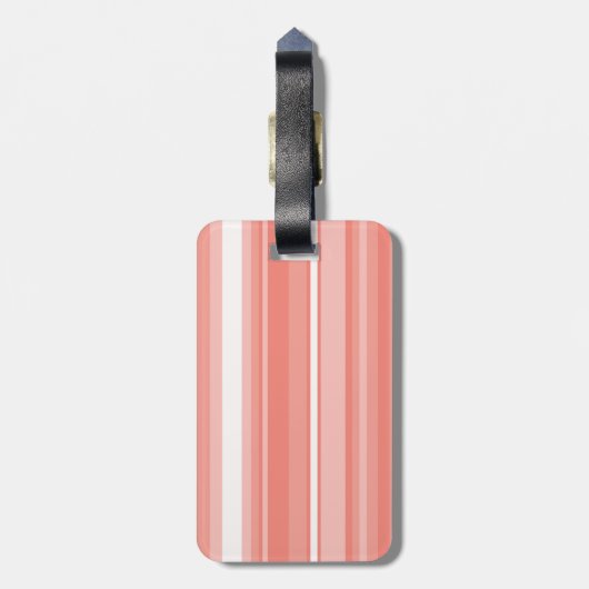 Monogramm Korallenstreifen Gepäckanhänger (Rückseite vertikal)