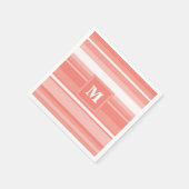 Monogramm Korallenstreifen Serviette (Ecke)