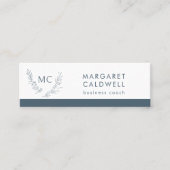 Monogramm-Krängungsneutralschiefer grau Mini Visitenkarte (Vorderseite)